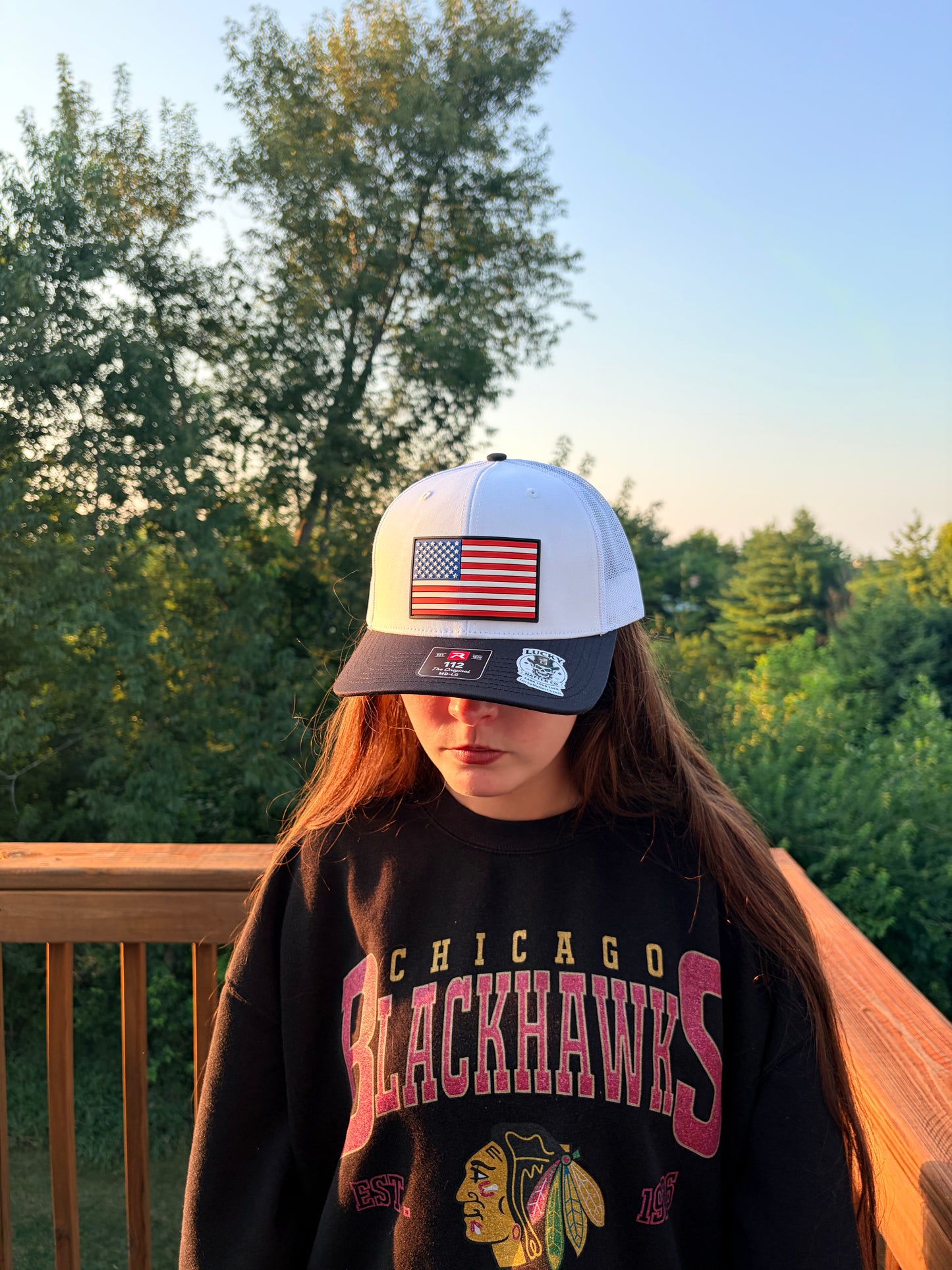 Lucky Hatter Co. American Flag Richardson 112 Trucker Hat